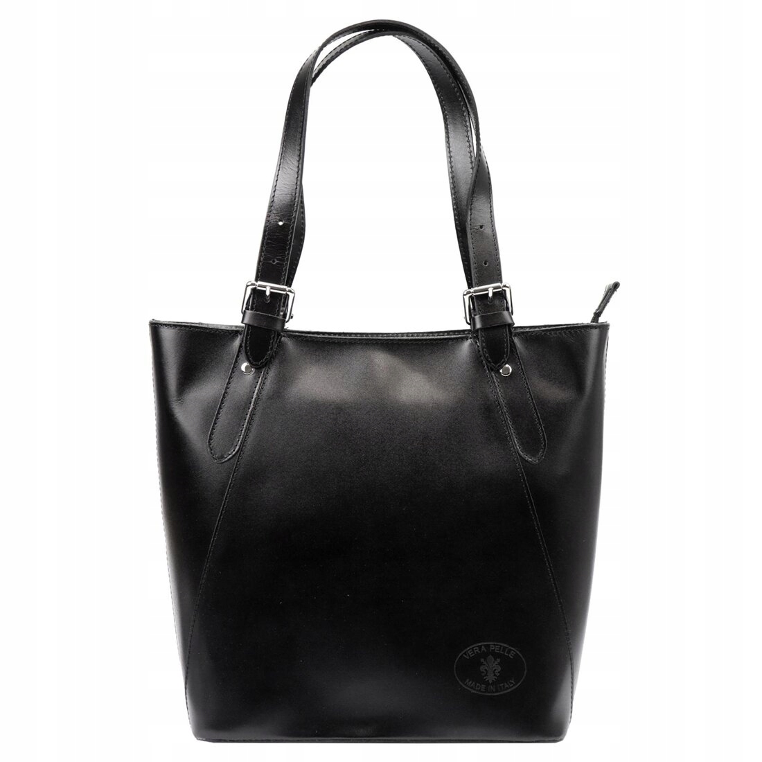 Duża skórzana damska shopperbag torebka na ramię