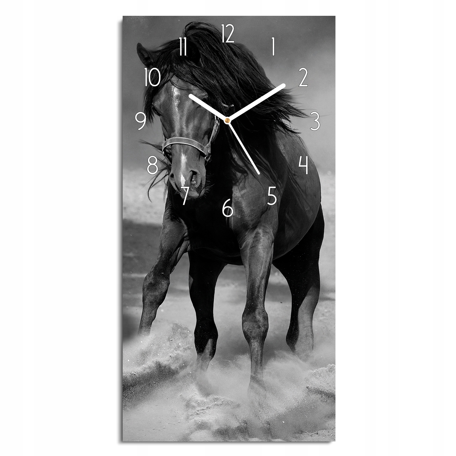 

zegar z grafiką Koń galop grzywa do salonu 30x60