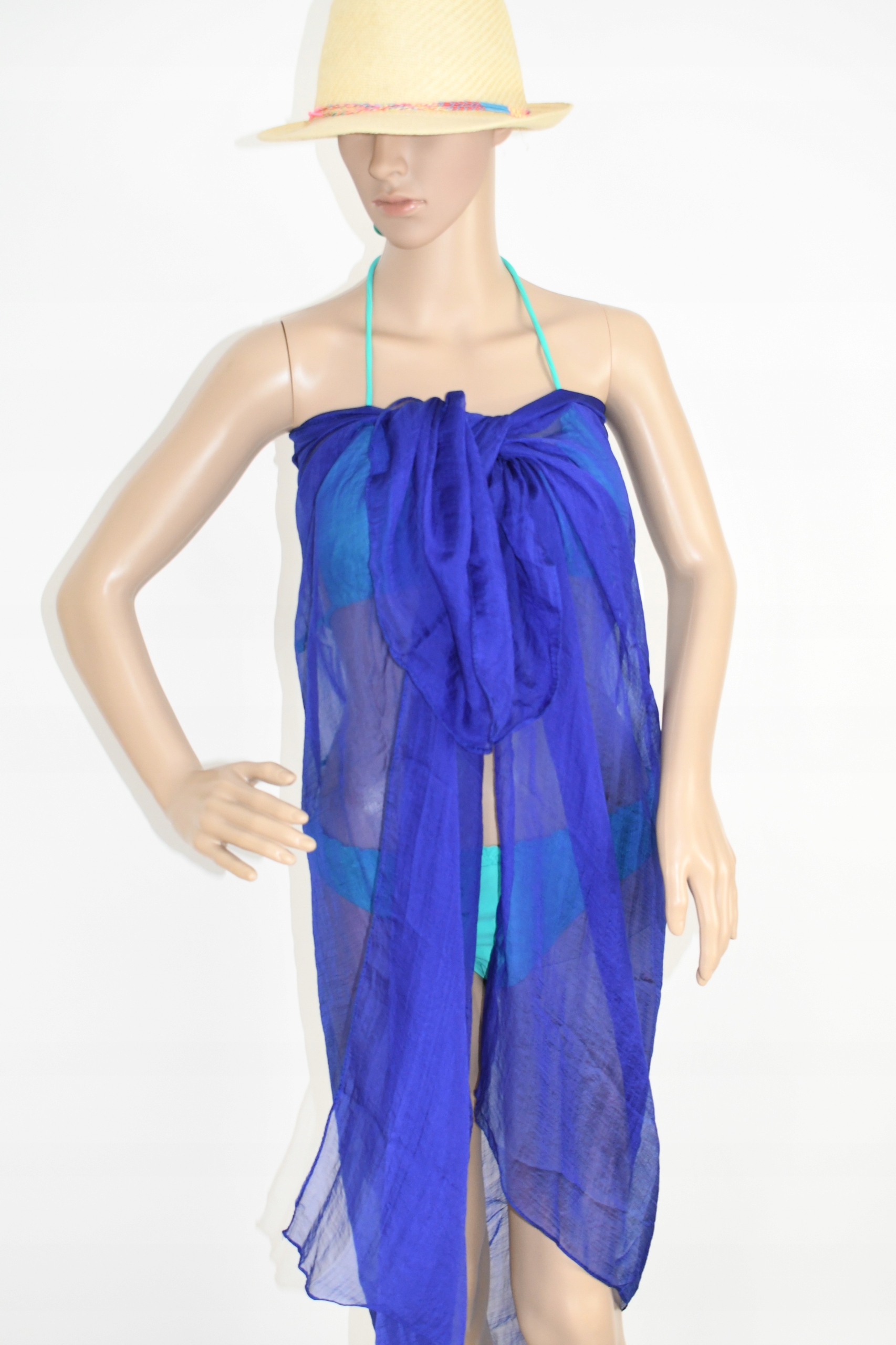 pareo NARZUTKA jedwabna DUŻA CHUSTA - 150 x 100 CM Wzór dominujący bez wzoru