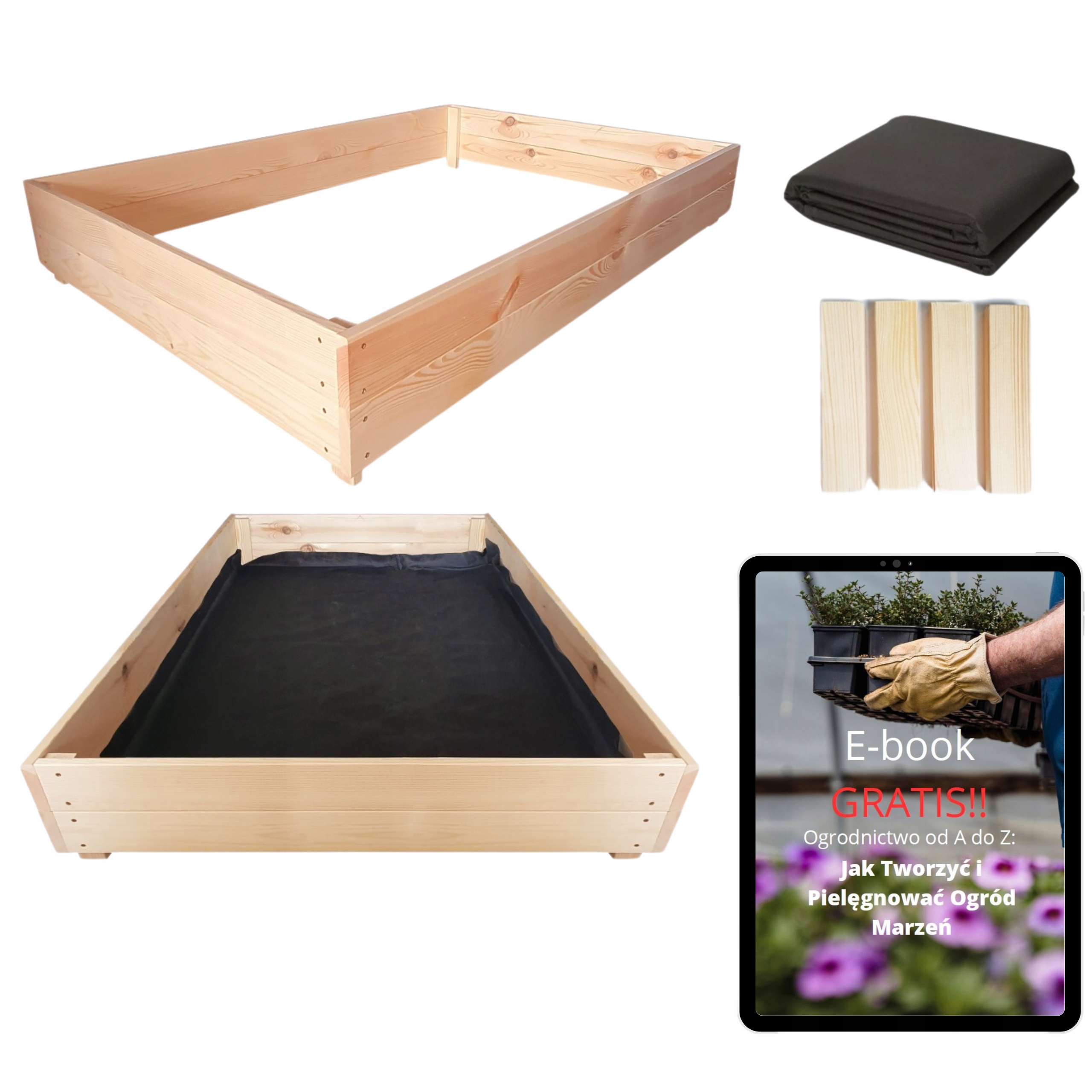 Zeleninový Záhon Zahradní truhlík na zeleninu Pařeniště Bylinkový Záhon 140x80x18+ Průvodce