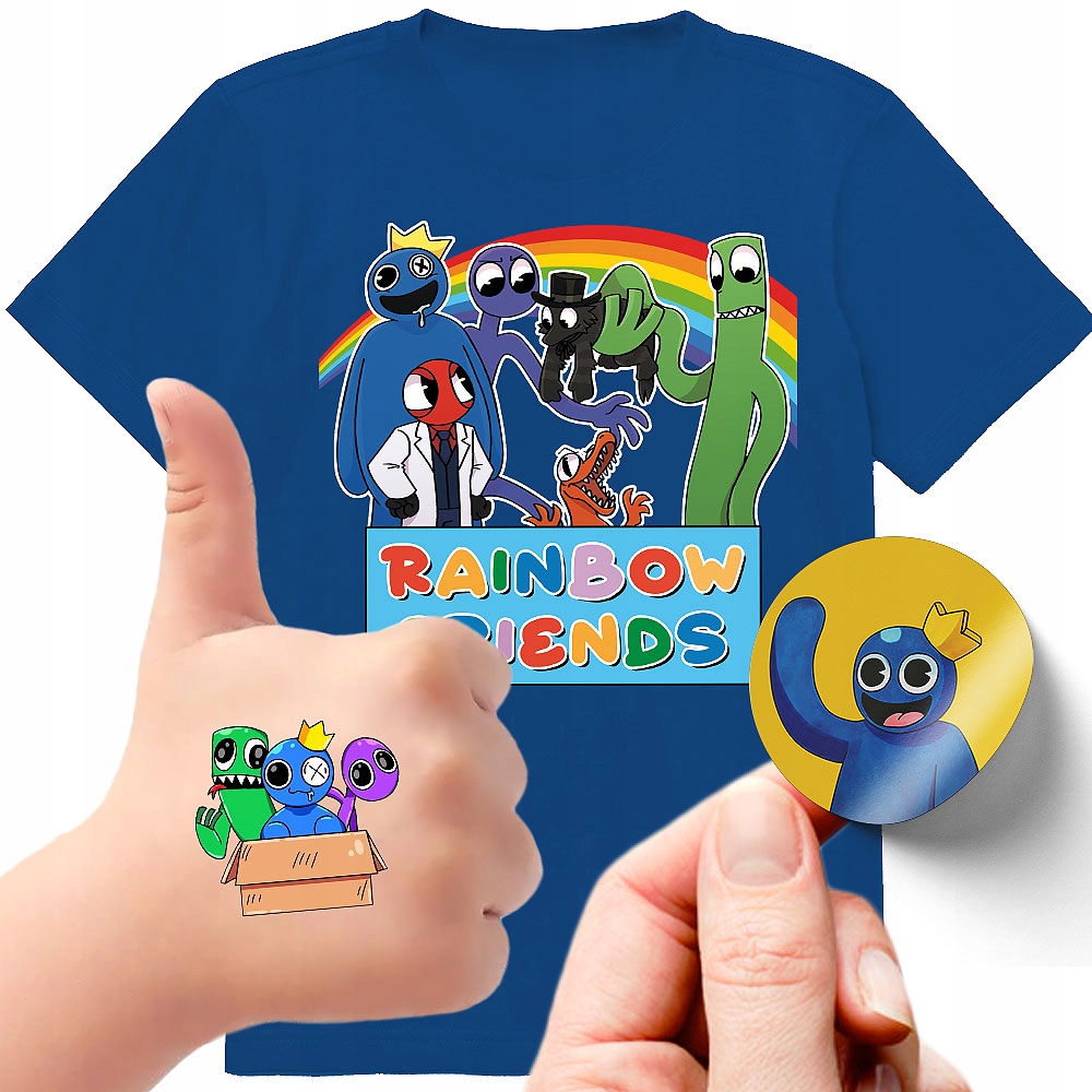 

3W1 Koszulka Tatuaże Rainbow Friends 128