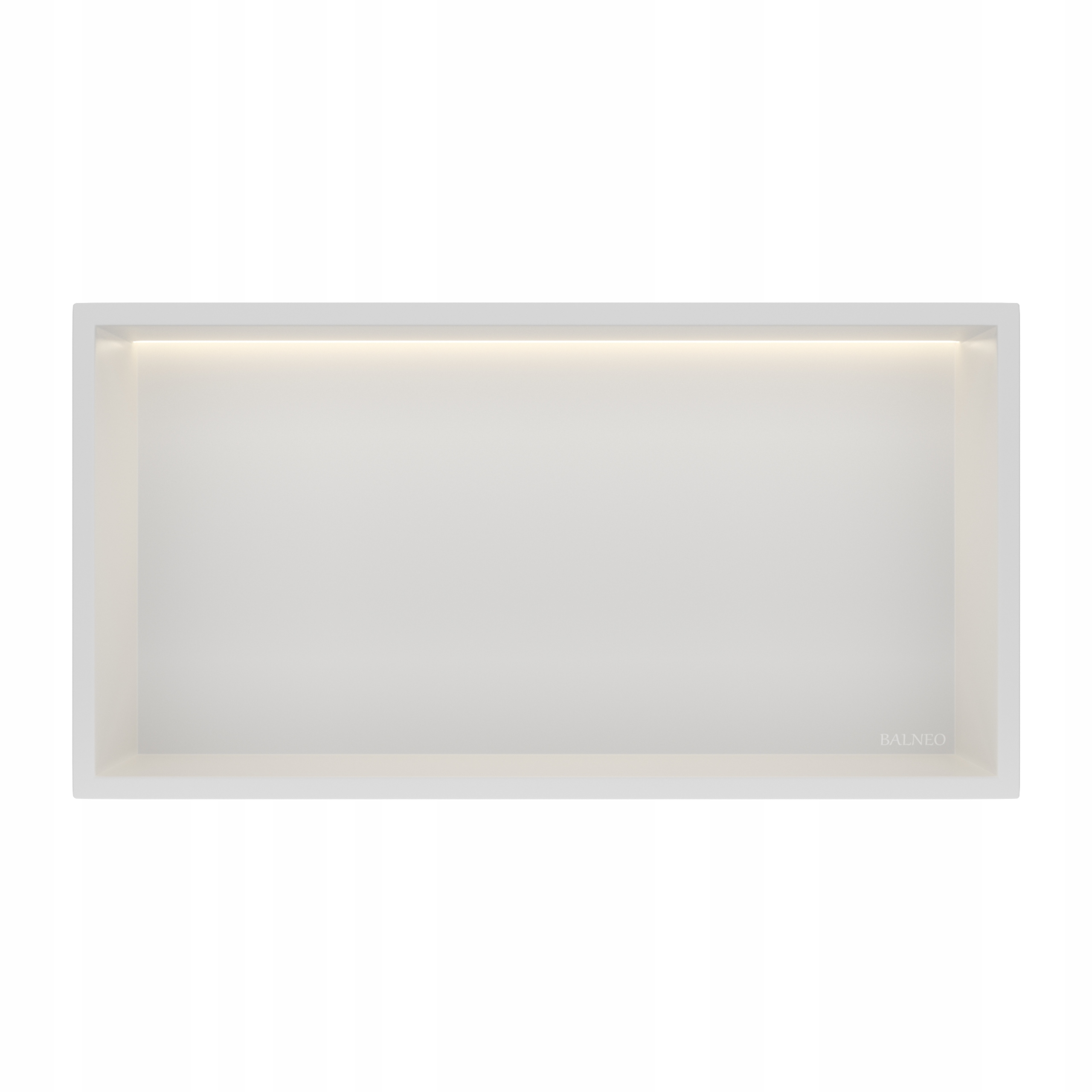 Oceľová Kúpeľňová Polica Wall-box One White s Led 30x60x10 cm