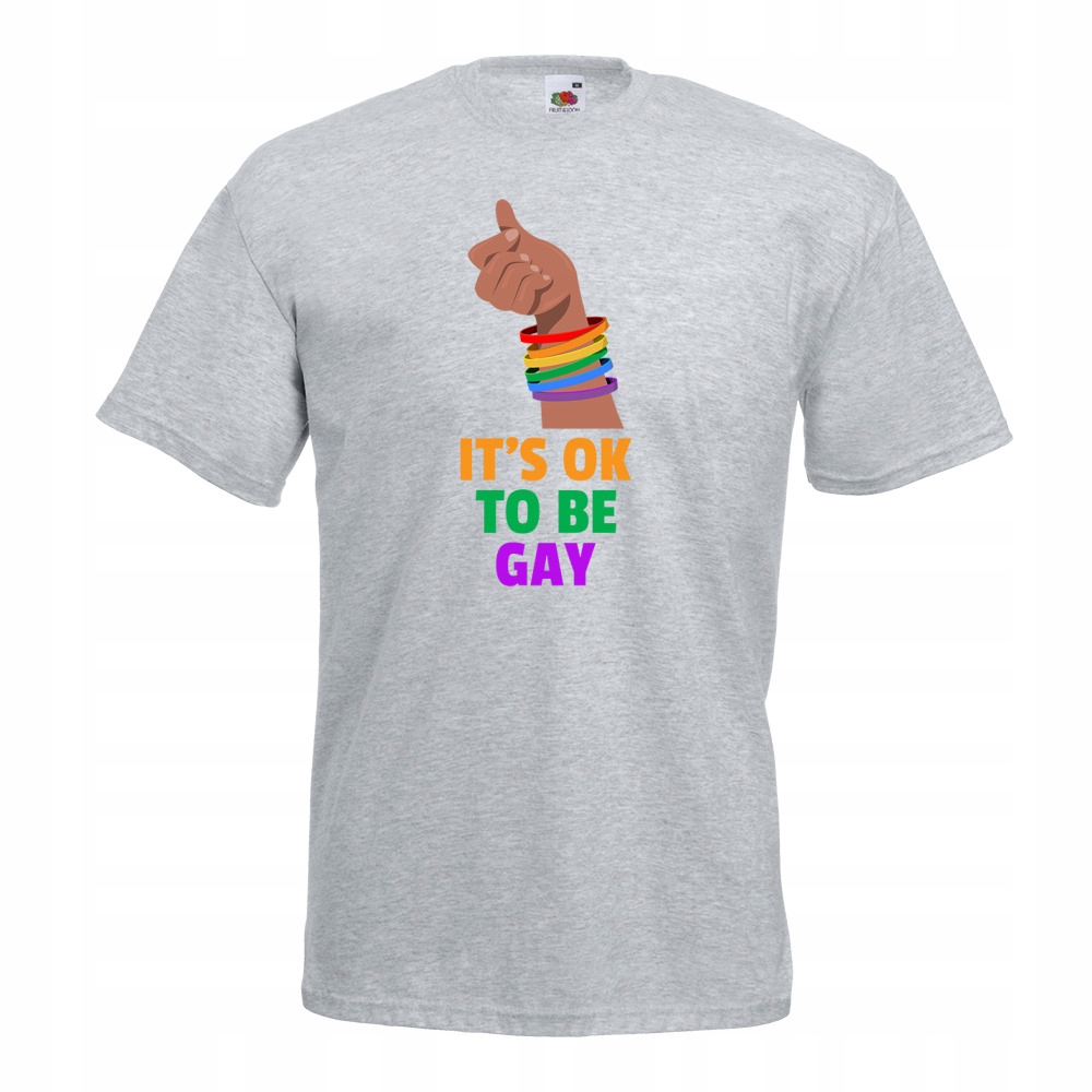 

Koszulka its ok to be gay Lgbt S szara