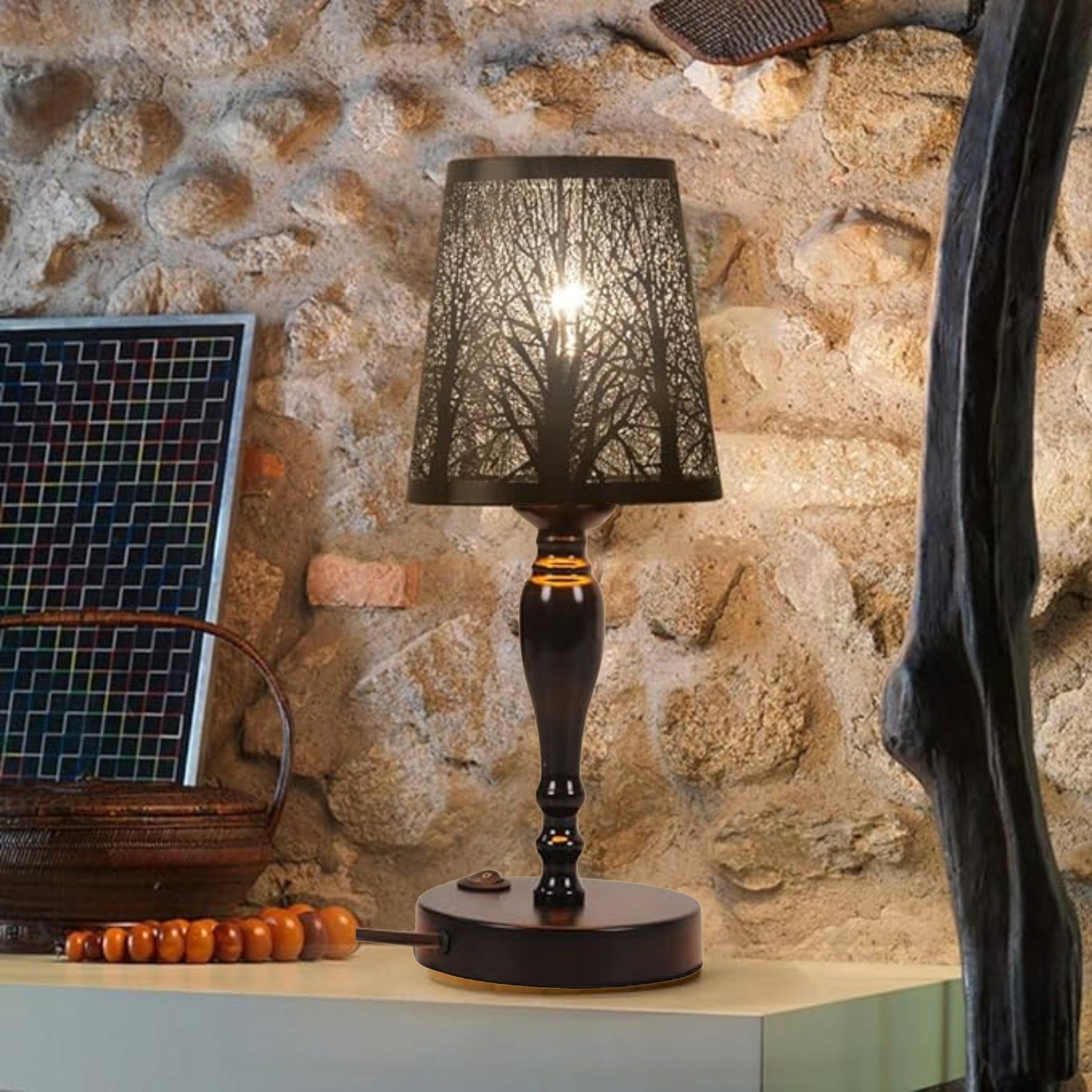 Lampa stołowa lampka nocna stalowa METALOWY ABAŻUR CZARNA LOFT RETRO E27 Marka inna