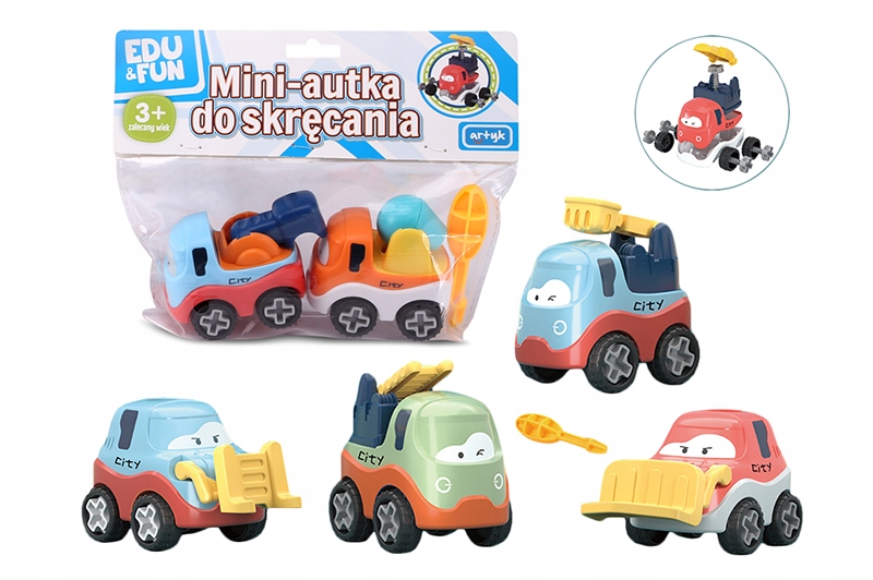 Mini autka do skręcania Artyk 125836 Materiał plastik