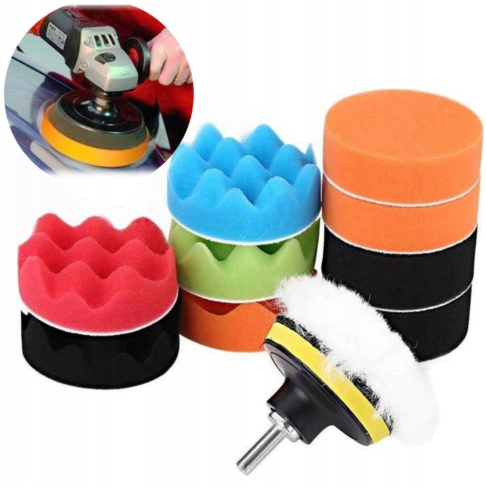 Pady Polerskie Zestaw Do Polerowania Pad Reflektorów Lakieru Z Adapterem