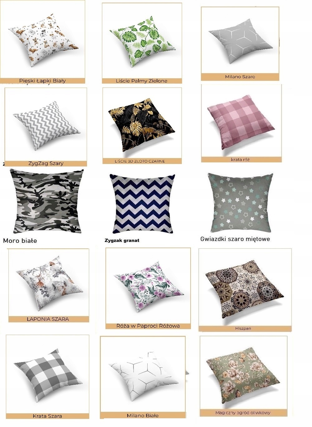 POSZEWKA NA JAŚKA 40x40cm, BAWEŁNA 100%, 19 WZORÓW Szerokość produktu 40 cm