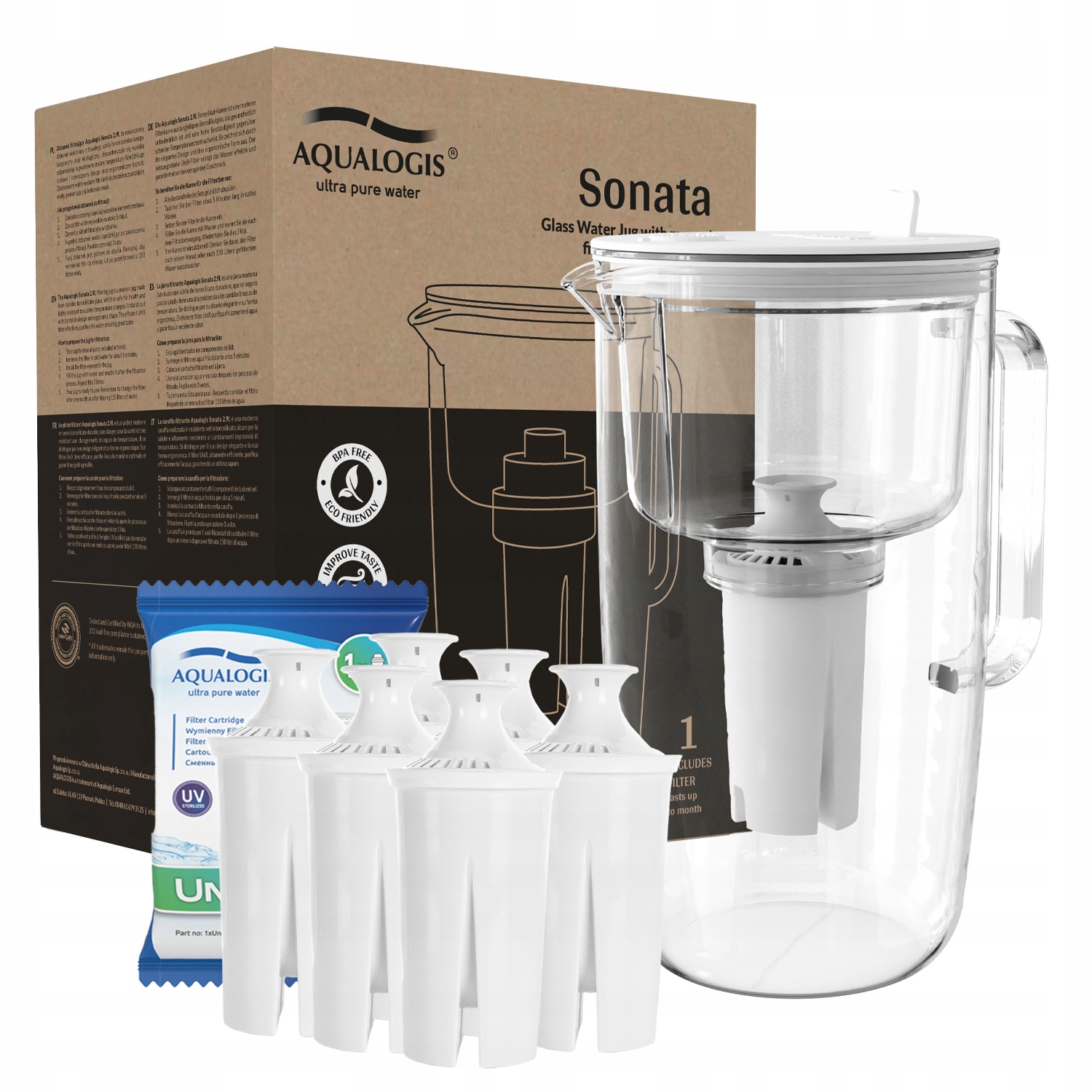 Filtrační konvice Aqualogis Sonata 2,9 l bílá 6 náplní