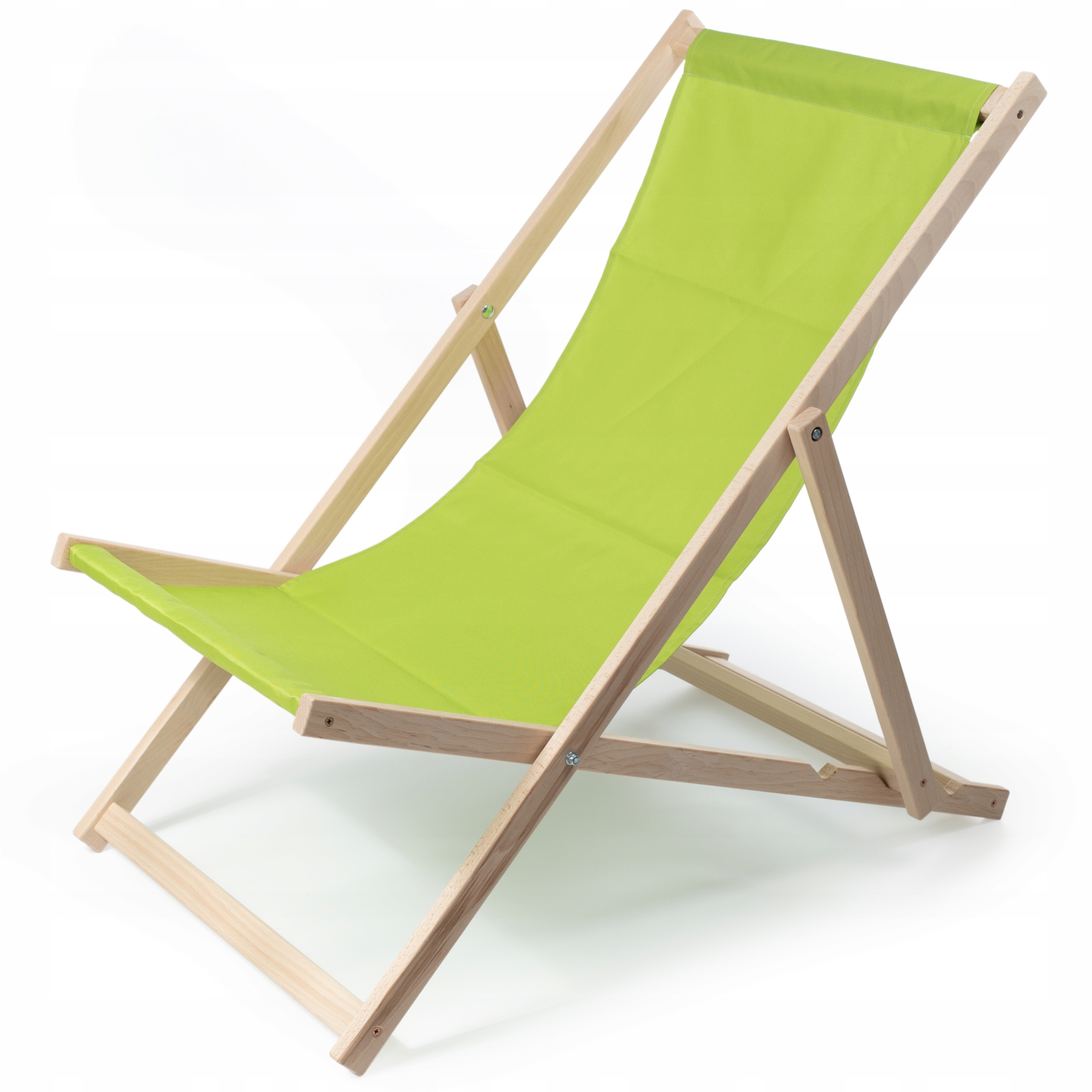 Klasyczny drewniany leżak ogrodowy Zielon Jabuszko