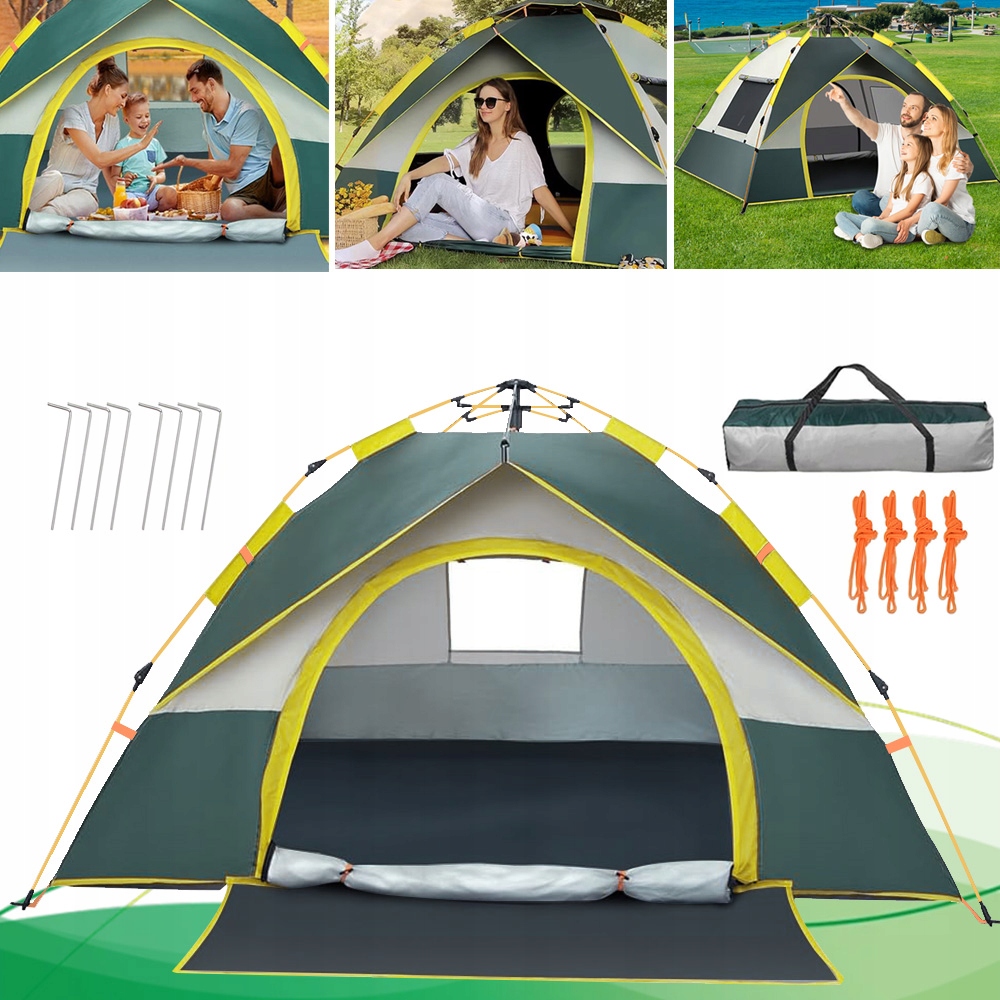 Stan Pro 3-4 Osoby, Kempingový, Voděodolný, Rodinný 210*210*130 CM