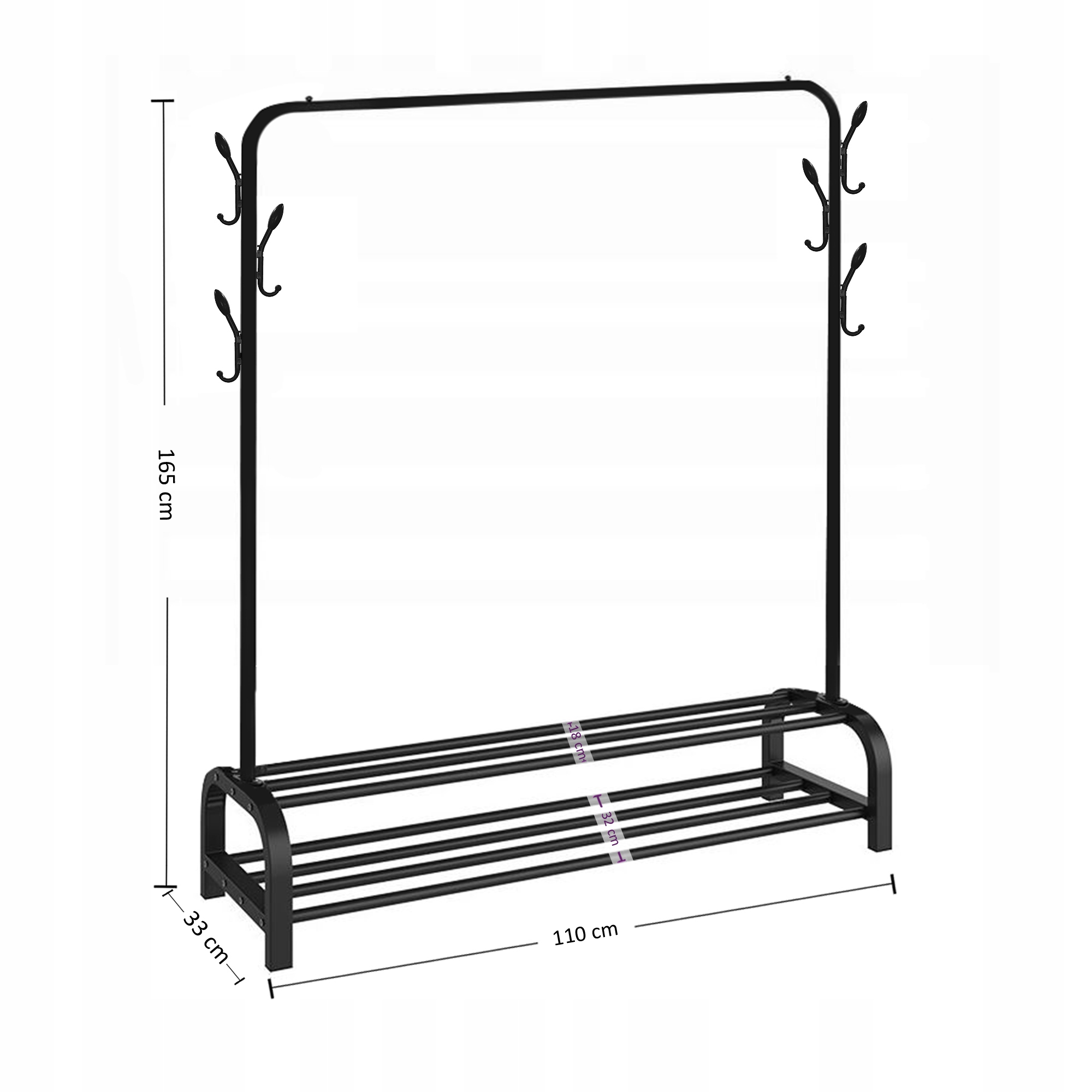 WIESZAK STOJĄCY 2 PÓŁKI STOJAK Marka Product Placement