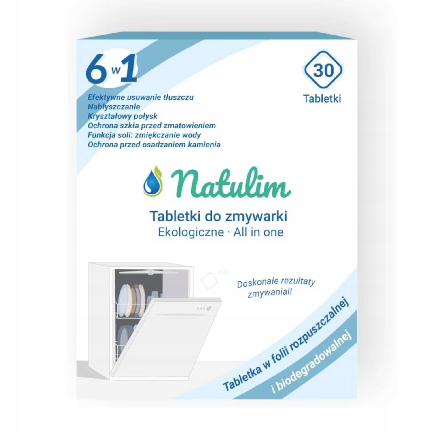 4x Natulim Ekologiczne Tabletki do Zmywarki 6w1 120 sztuk