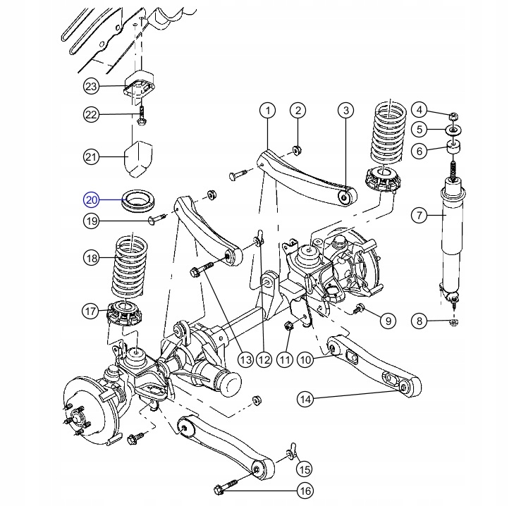 TD4645W - Ізолятор пружини передній G. JEEP GRAND CHEROKEE WJ