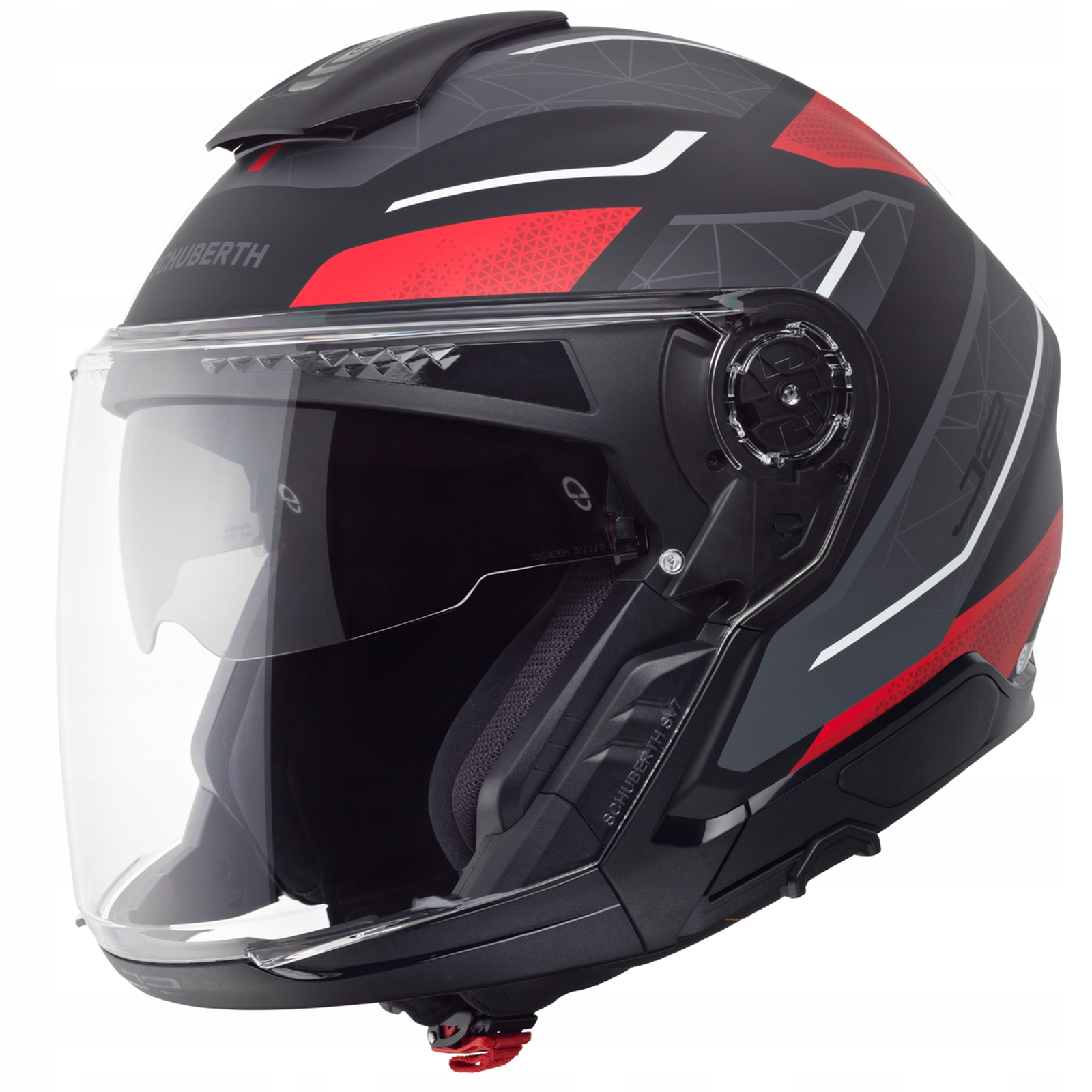 Otvorená motocyklová prilba Schuberth J2 Sigma čierno-šedo-červená M