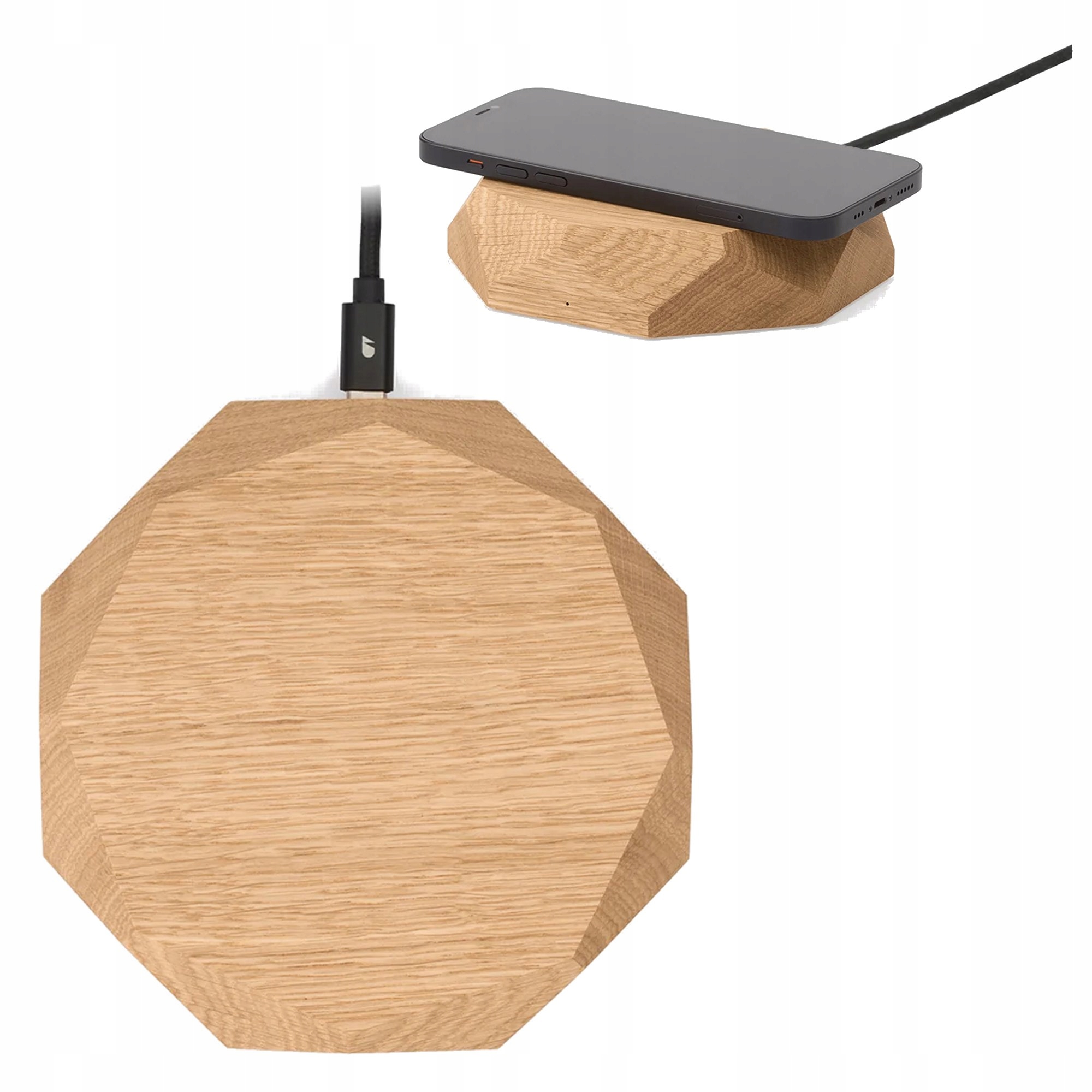 Oakywood Bezdrátová nabíječka Geometrický Dub