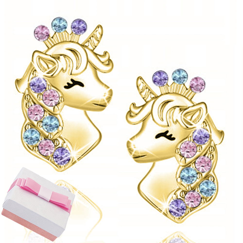 

Złote Kolczyki Jednorożce Dla Dziewczynki 925