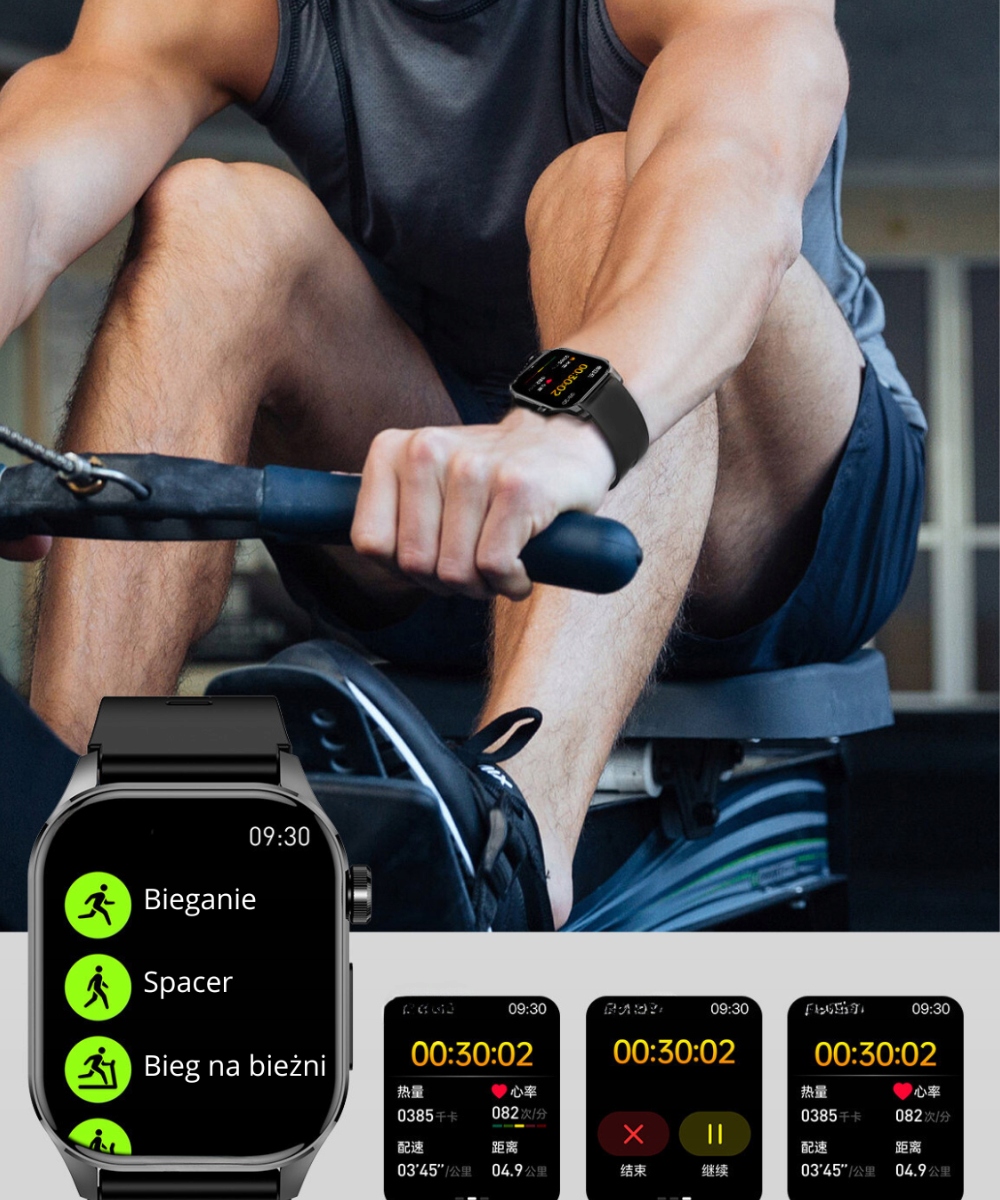 SMARTWATCH KARDIOWATCH POMIAR DLA SENIORA CUKIER EKG ROZMOWY SZKŁO MENU PL Wodoszczelność tak