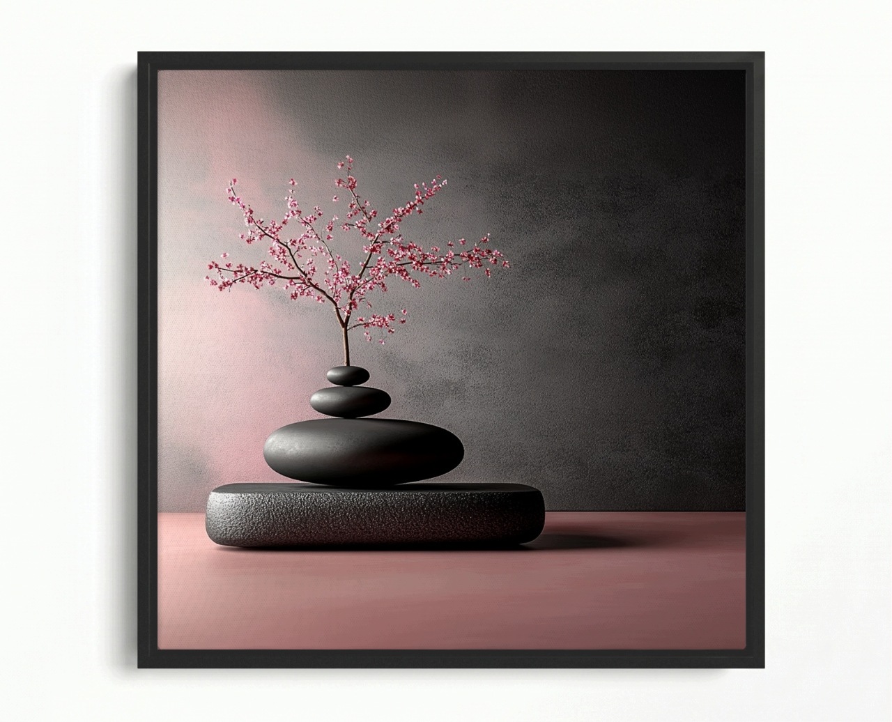 Obraz Rama American Box Zen Wellness Kameny Sakura Harmonie Relaxace 50x50