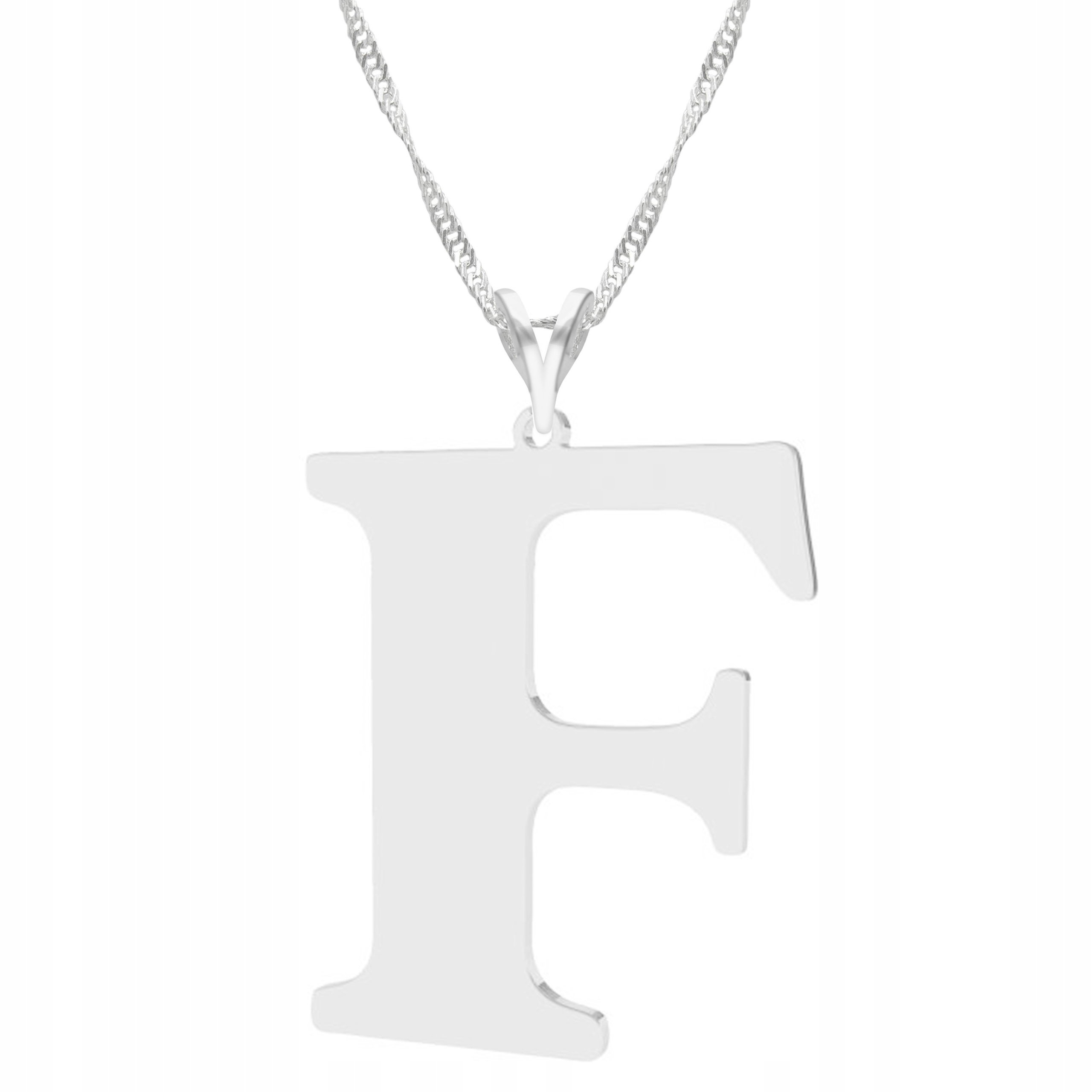 Stříbrný řetízek s přívěskem písmeno F (Ag 925)