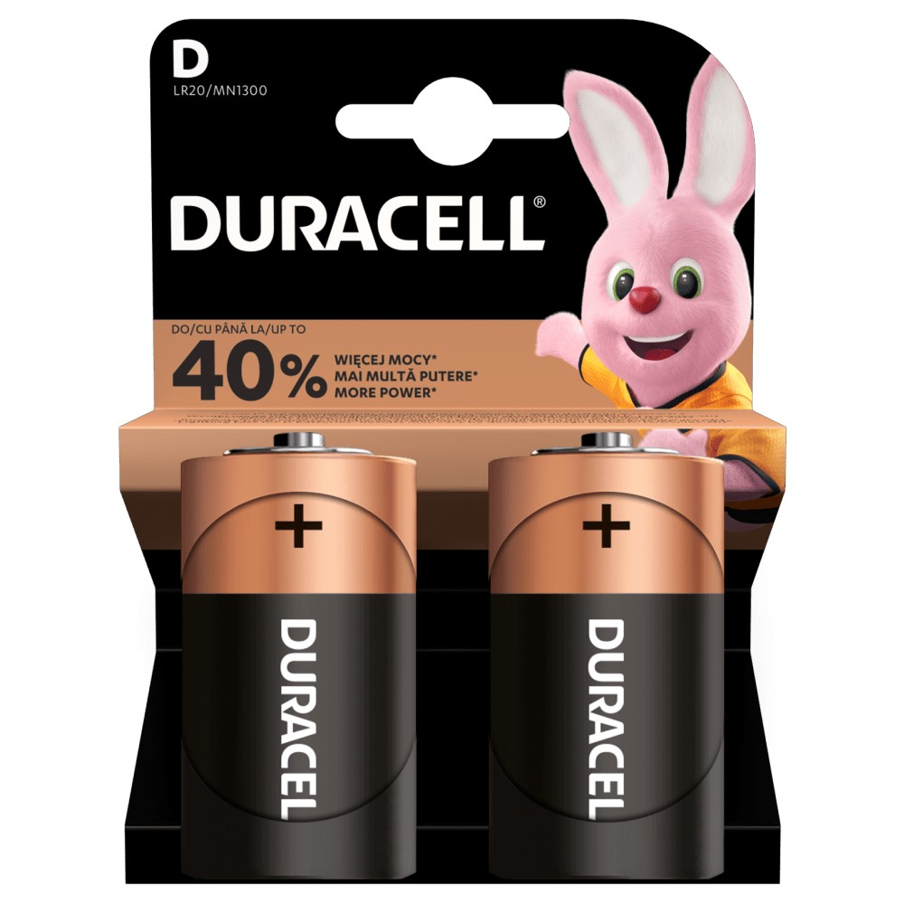 

Baterie Alkaliczne Duracell D LR20 Blister 2 szt