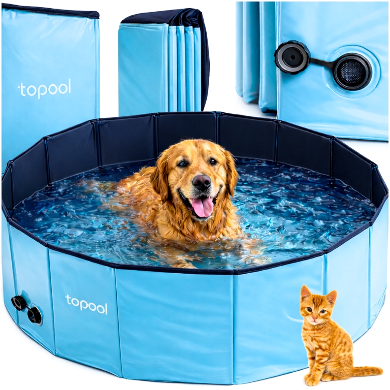 Bazén Pro Psa Skládací 100x30 Protiskluzový Silný XXL pro zvířata