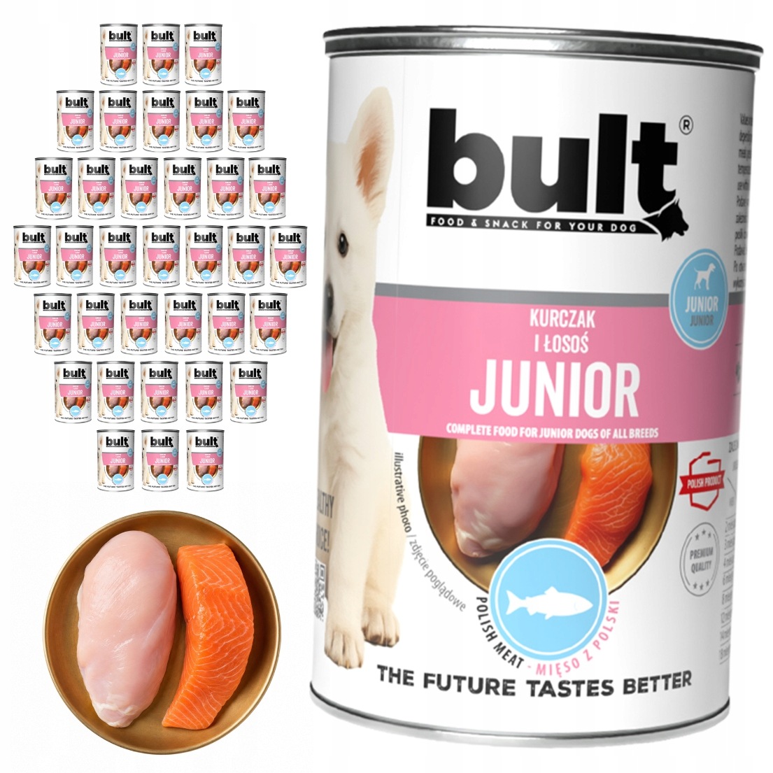 Bult Junior vlhké krmivo pro štěňata Kuře s lososem konzerva 36x400g
