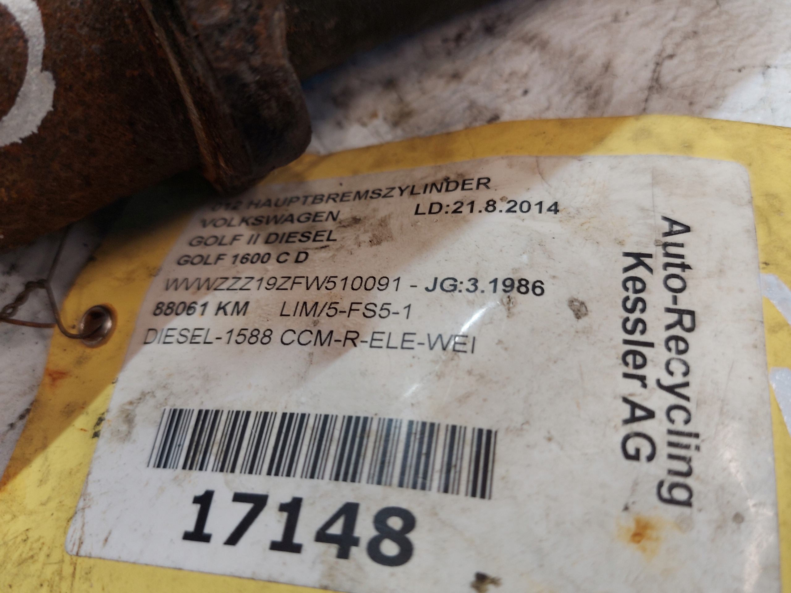 servo bubanj VW GOLF II 1.6 D DBA20