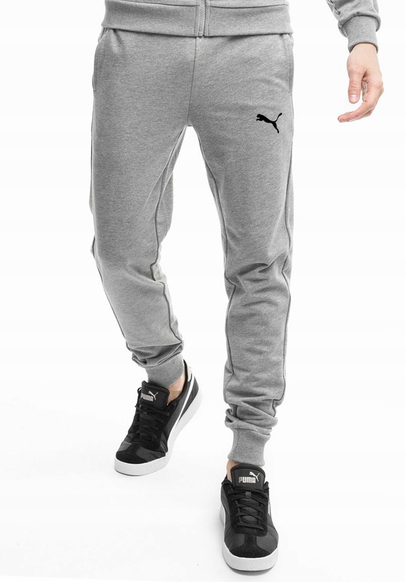 3119 Pánské Puma Bavlněné Sportovní Teplákové Kalhoty Šedé Barvy