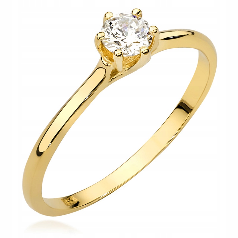 Krásný Zlatý Prstýnek ryzosti 585 Briliant 0,25 ct