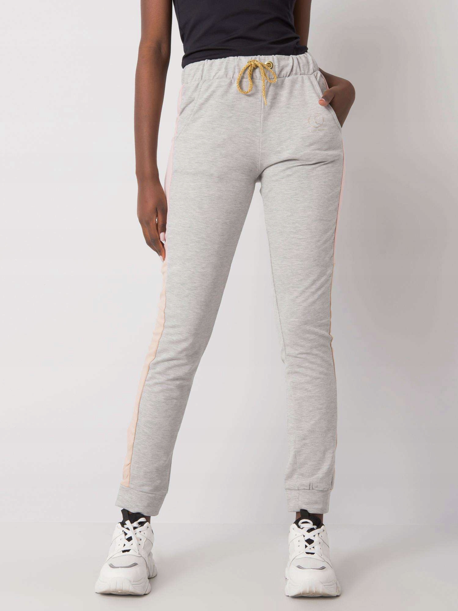 Spodnie DRESY FITNESS dresowe SZARE F236 M/L Wzór dominujący inny wzór