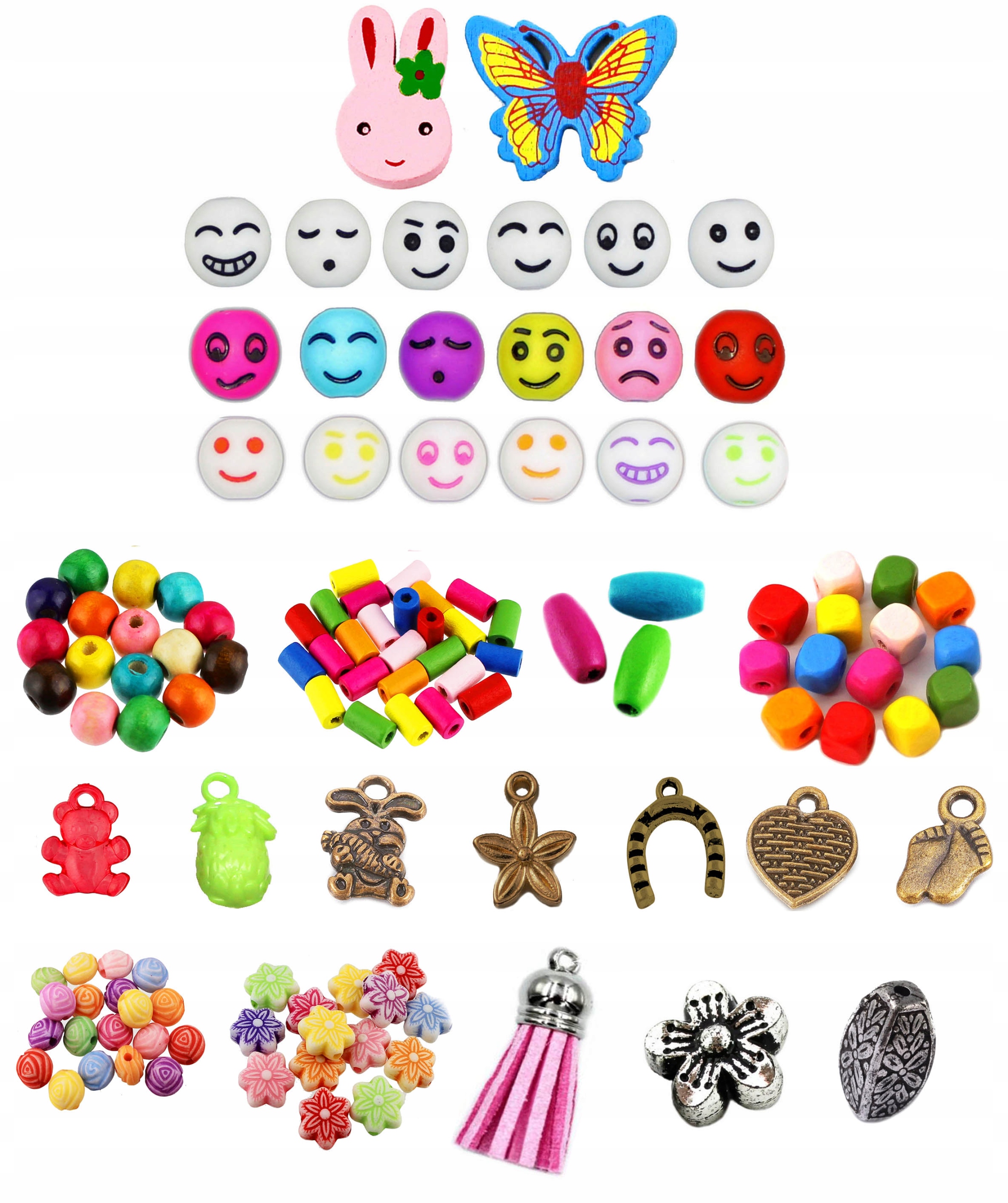 ZESTAW KORALIKÓW DO ROBIENIA BRANSOLETEK ŚWIĘTA Wiek dziecka 7 lat +