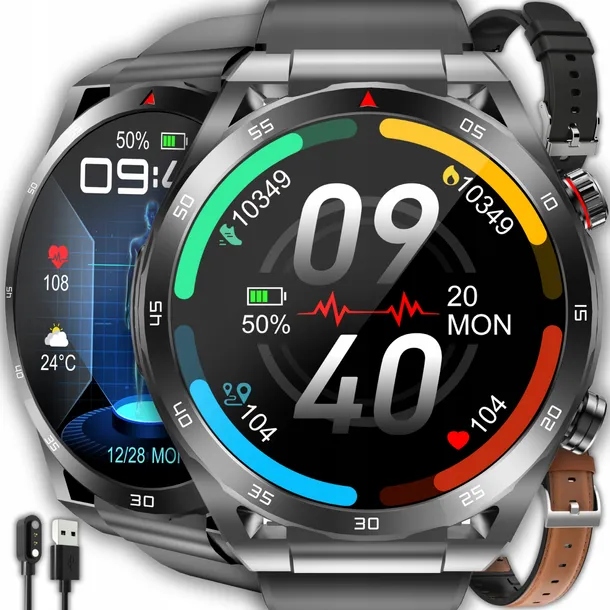 Smartwatch Mužský Ekg Hrv Tlak Saturácia Menu Poľské