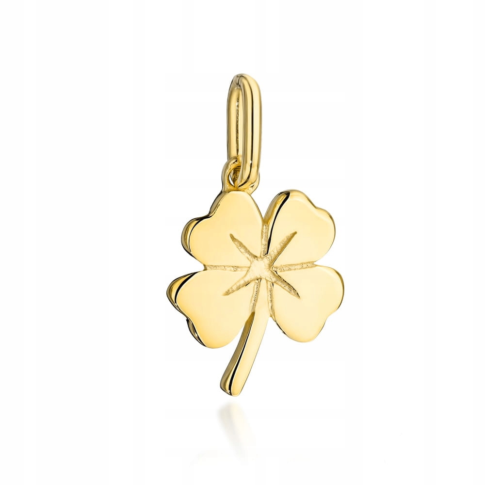 Zlatý čtyřlístek s jetelem 585, jedinečný dárek pro štěstí, dárek ze 14k zlata