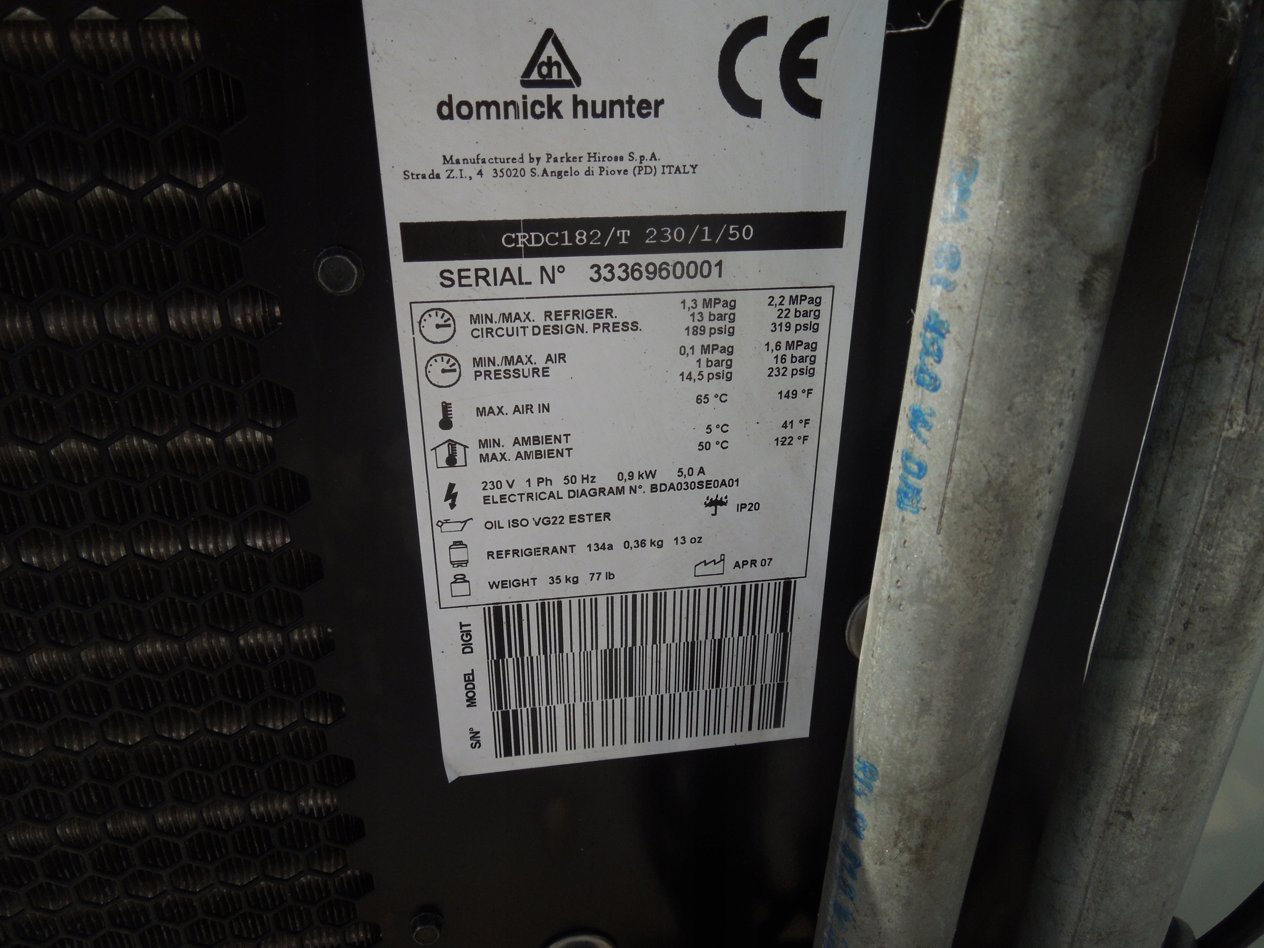 OSUSZACZ ZIĘBNICZY DOMNICK HUNTER 3,00m3/min Zasilanie sieciowe