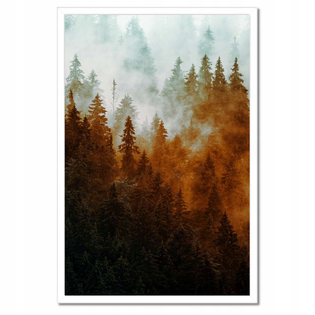 Plakát v bílém rámu 40x60 Podzimní krajina Hory