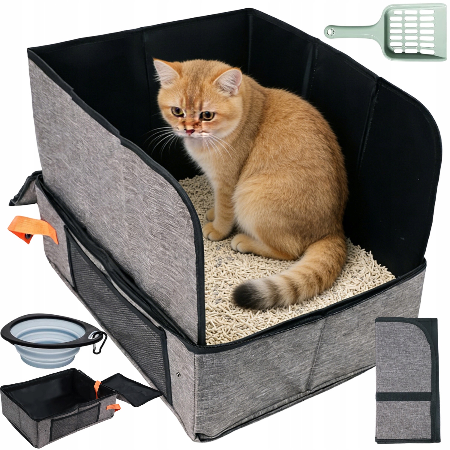 Kuweta Dla Kota Turystyczna Podróżna Składana 45X34 Wodoszczelna Samochodu