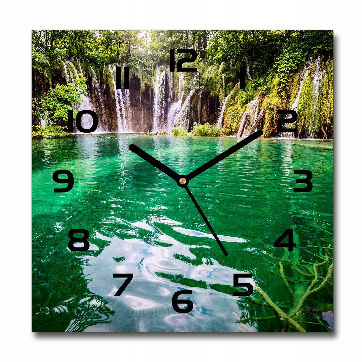 

Zegar szklany kwadratowy Jezioro Plitwickie 30x30