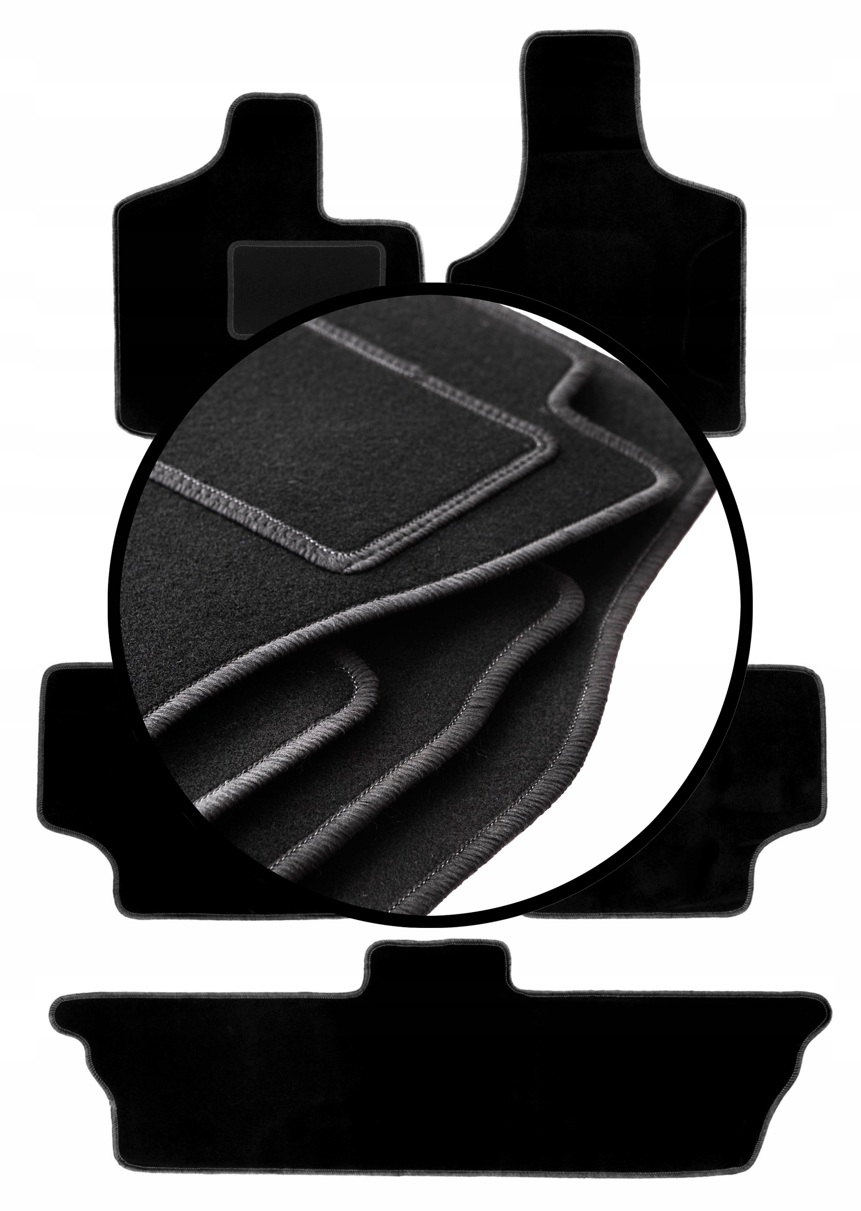 Velúrové koberčeky komplet pre: Chrysler Voyager III 7 osôb (2001-2007)