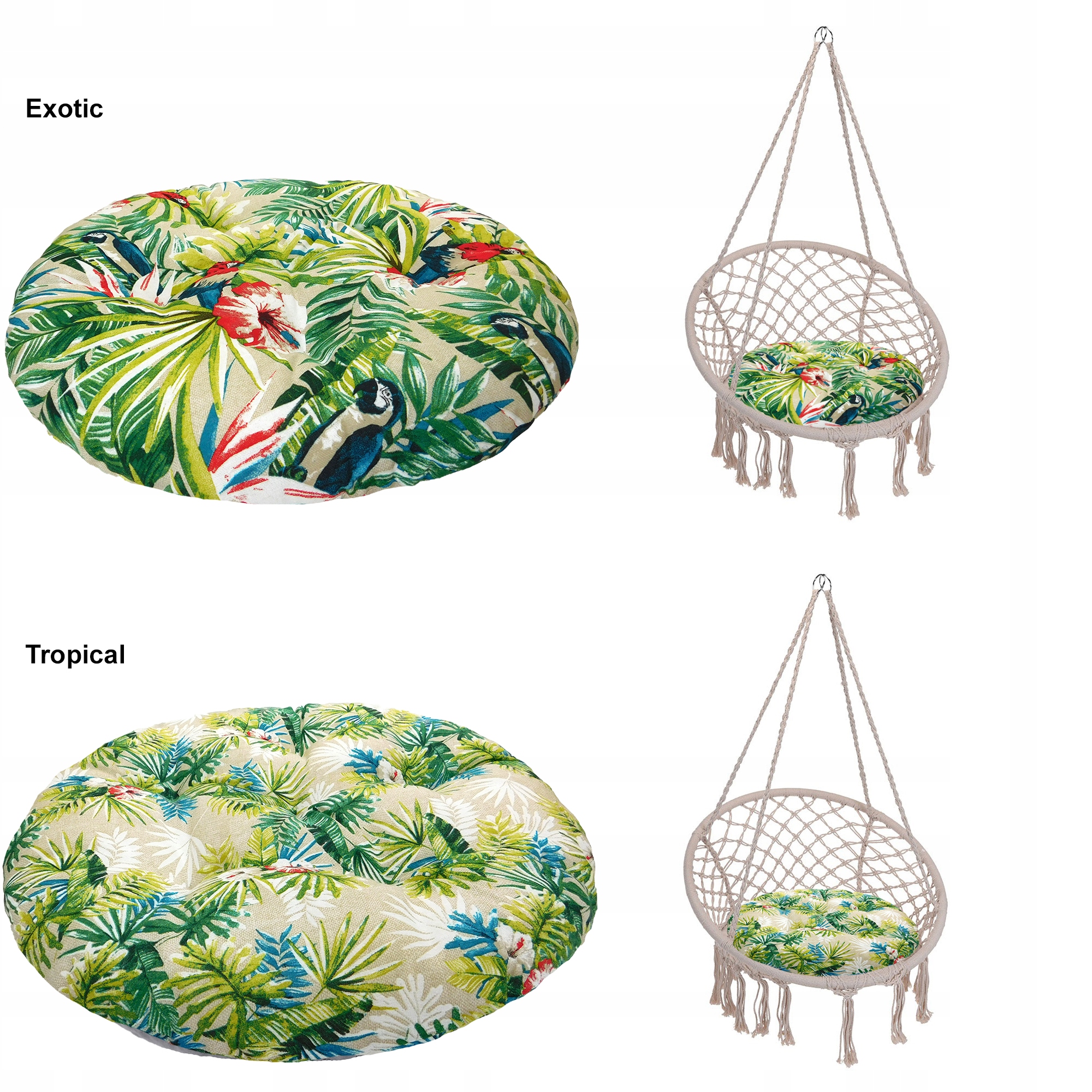 Poduszka na Huśtawkę Fotel Bocianie Gniazdo - 53cm Średnica/szerokość siedziska 50 cm