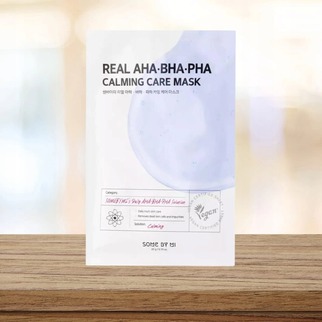 SOME BY MI Real Aha Bha Pha Calming Care Mask 20 g - wygładzająca maska w płachcie — 5
