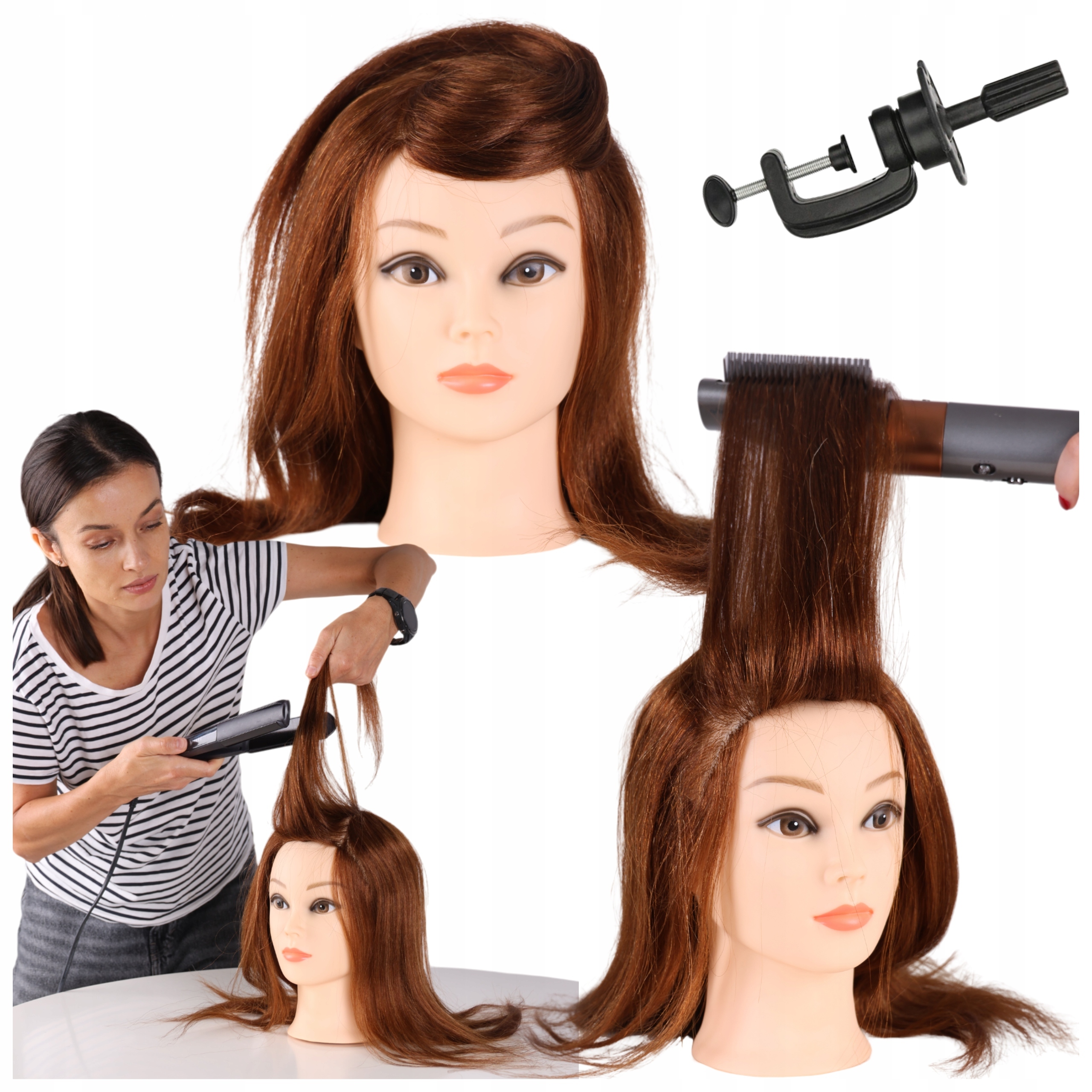 Kadeřnická hlava, tréninková hlava pro výuku kadeřnictví, figurína stylingu