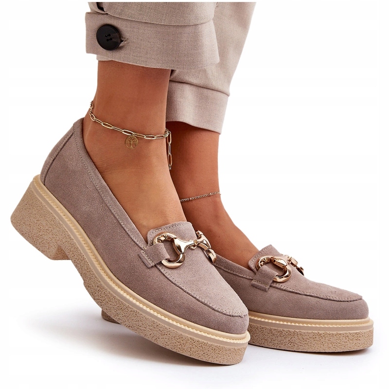 Zazoo 3429 Dámské Semišové Mokasíny S Ozdobou Cappuccino 38