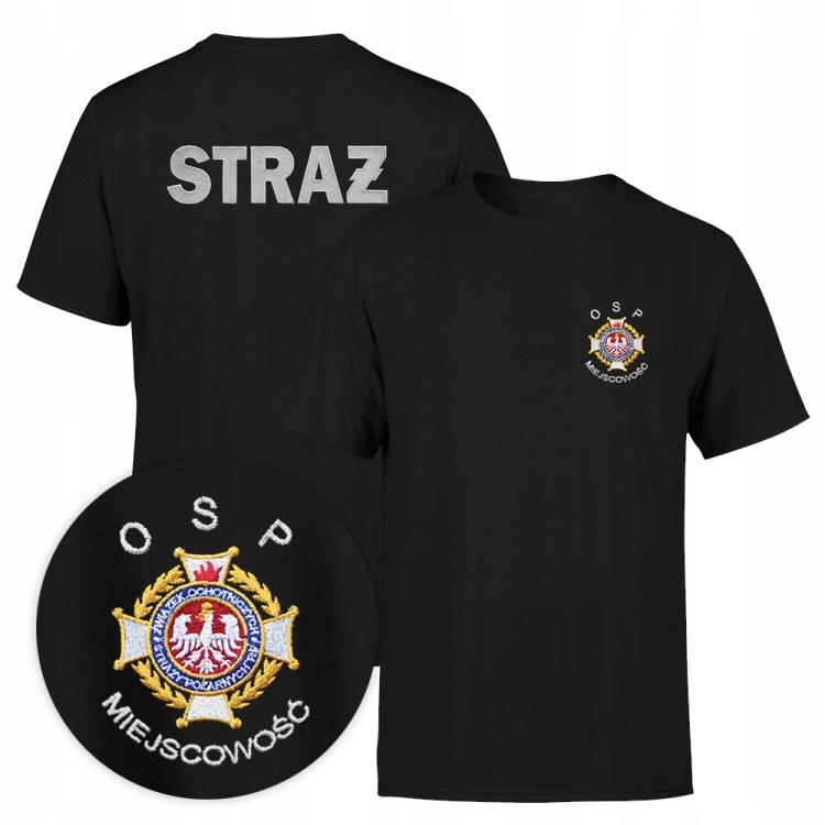 

S08 3XL Koszulka Osp miejscowość haft straż