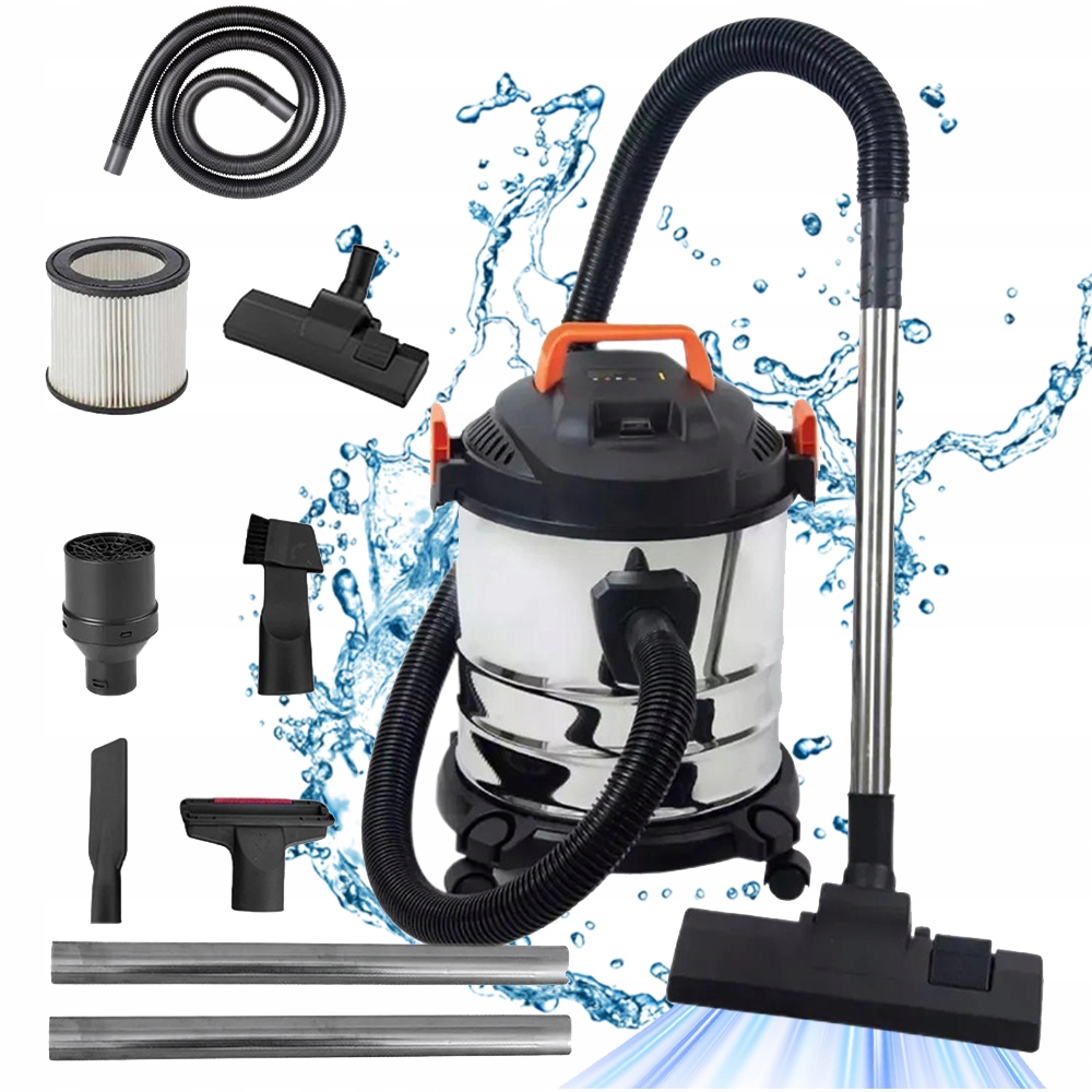 20L 2000W Vysavač Velká Kapacita Za Mokra I Za Sucha 18KPA Nerezová Ocel