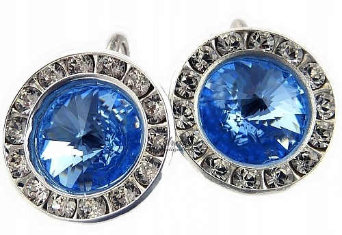 Křišťálové Náušnice Sapphire Paris stříbro Arande