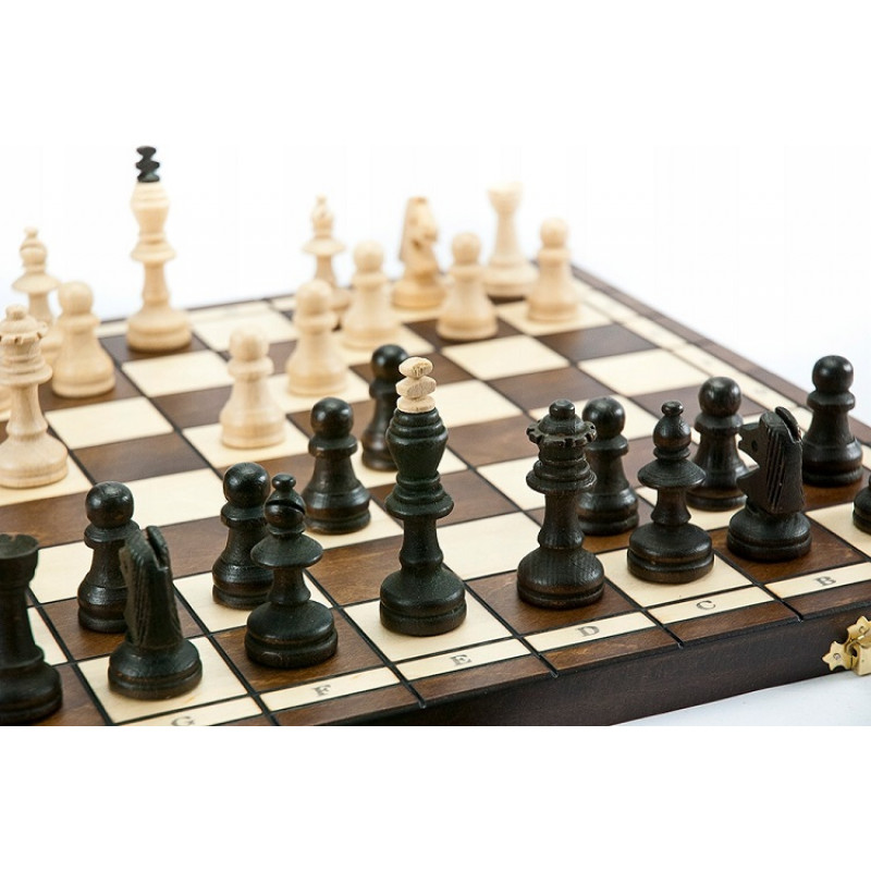 Szachy turniejowe drewniane duże 43cm MAGIERA Producent Magiera