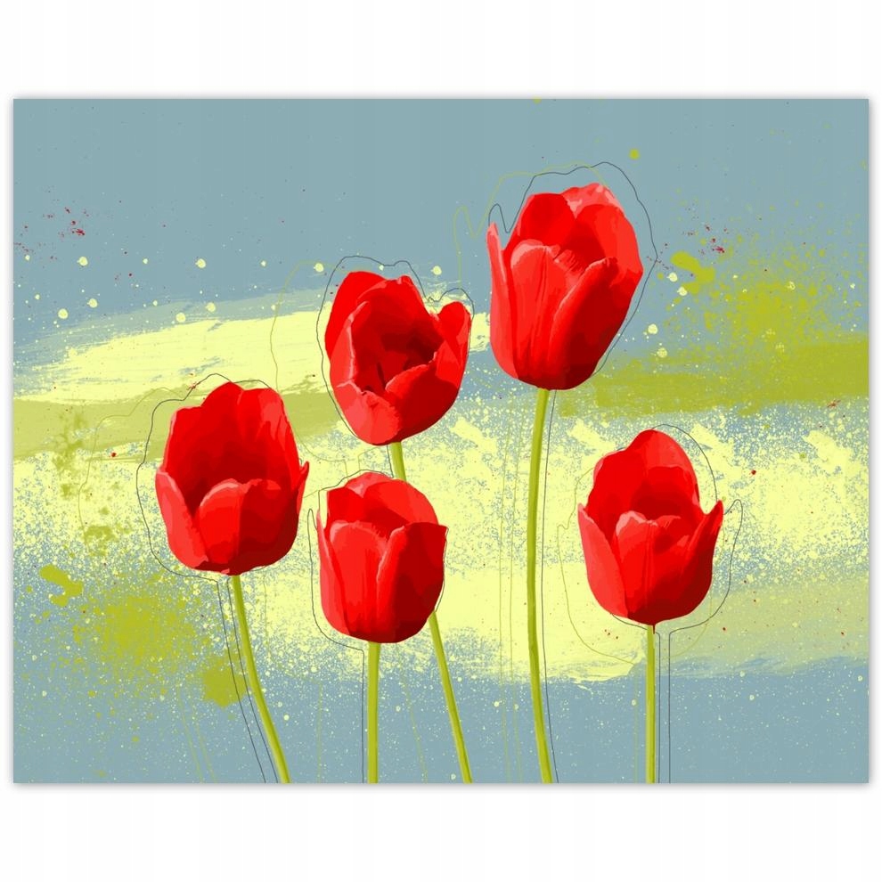 

Plakat 50x40 Maki na niebieskim tle