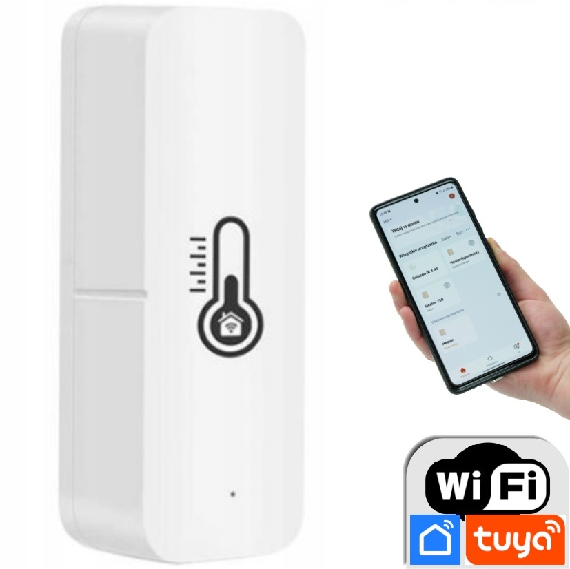 

Czujnik temperatury wilgotności WiFi Tuya +baterie