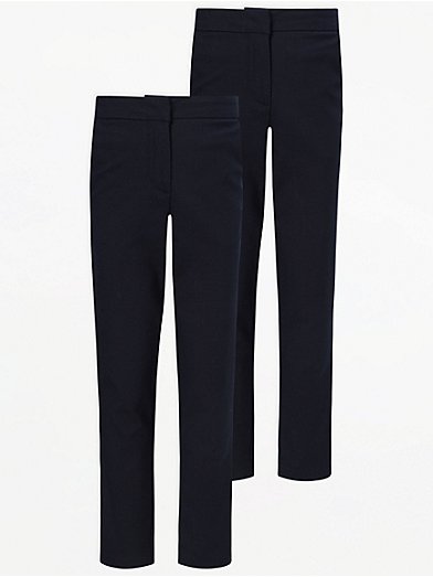 Wizytowe eleganckie spodnie dziewczęce granatowe 2 pary 146-152cm 11-12 lat