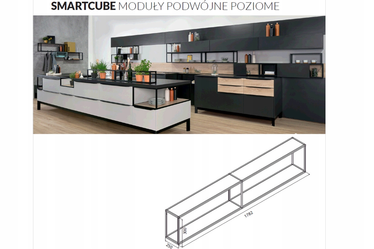 Schuco 28.955.04.KPL Regál SmartCube dvojitý horizontálny/ 900/ inox